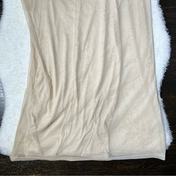 Forever 21 Tan Multilayer Mesh Shirt and Slip Dress Small - Picture 8 of 10